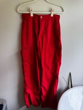 Cherokee red cargo scrub pants